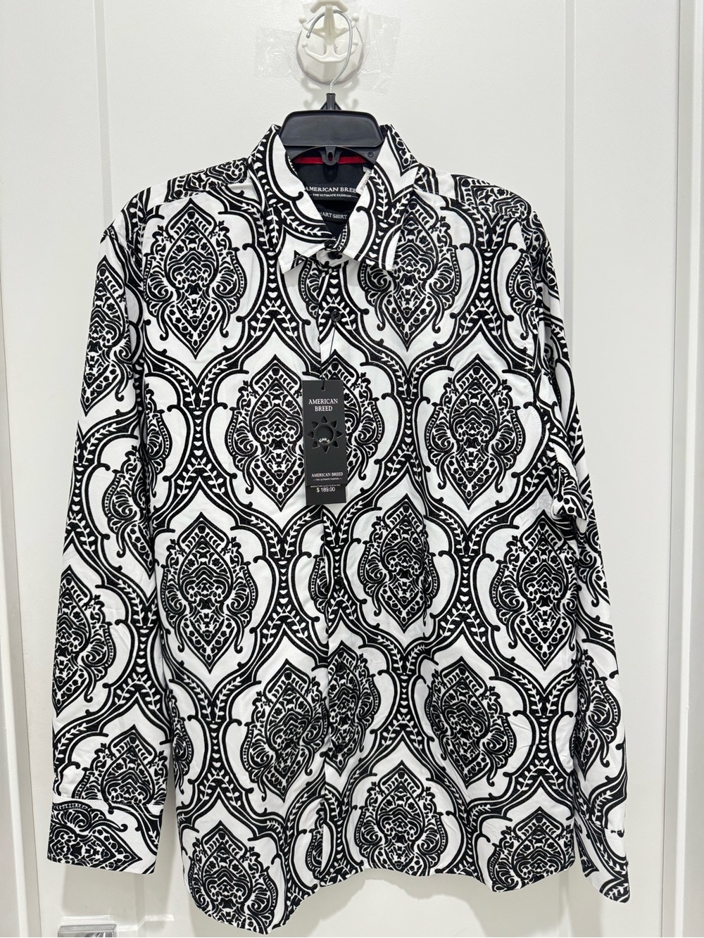 American Breed Black & White Patterned Button-Down Shirt